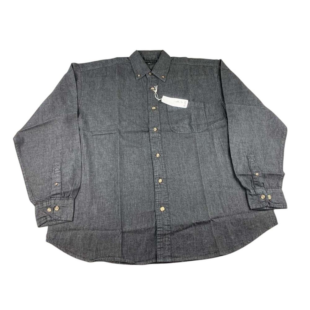 Sierra Pacific Button Down Shirt‎ Men XL Black Sleeve Button Front Chest Pocket
